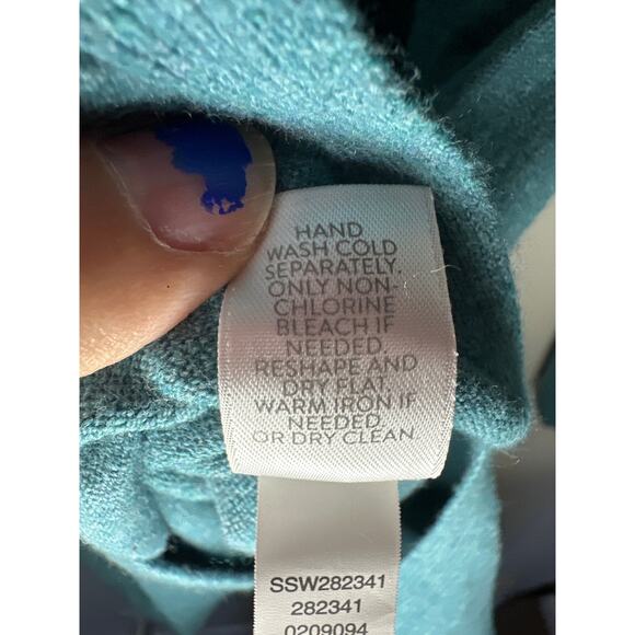 J Jill Side Split Long Sleeve Green Shirt Size XS Cotton Blend Front Seam - Picture 8 of 8